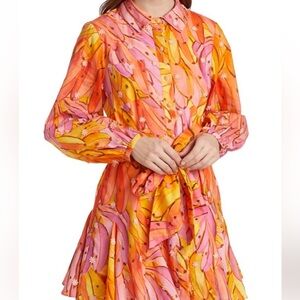 Farm Rio Pink Ombré Bananas Mini Dress